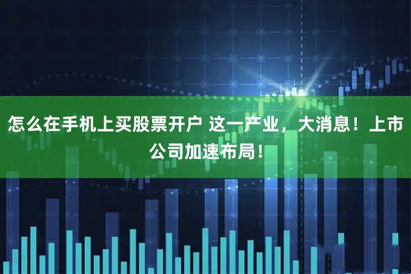 怎么在手机上买股票开户 这一产业，大消息！上市公司加速布局！